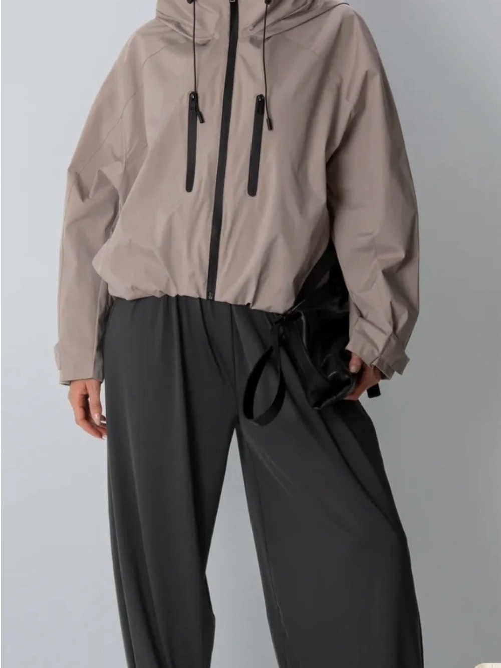 Puffit Taupe Rain Jacket - fleece lined